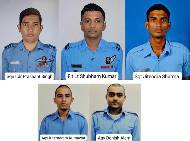 'IAF deeply regrets the loss of five personnel in the An-32 accident'