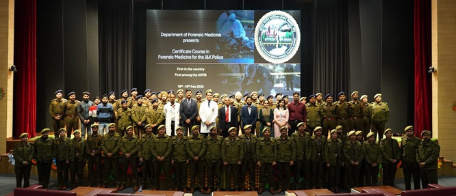 AIIMS Jammu conducts Certificate Course for  61 J&K Police Officers ; Garib Das , DN Sharma grace Valedictory function