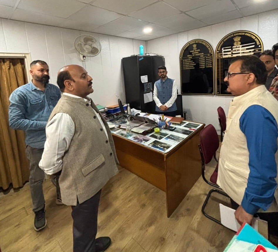 'Dy CM  J&K  conducts surprise inspection of Chief Engineer Office ; directions issued '