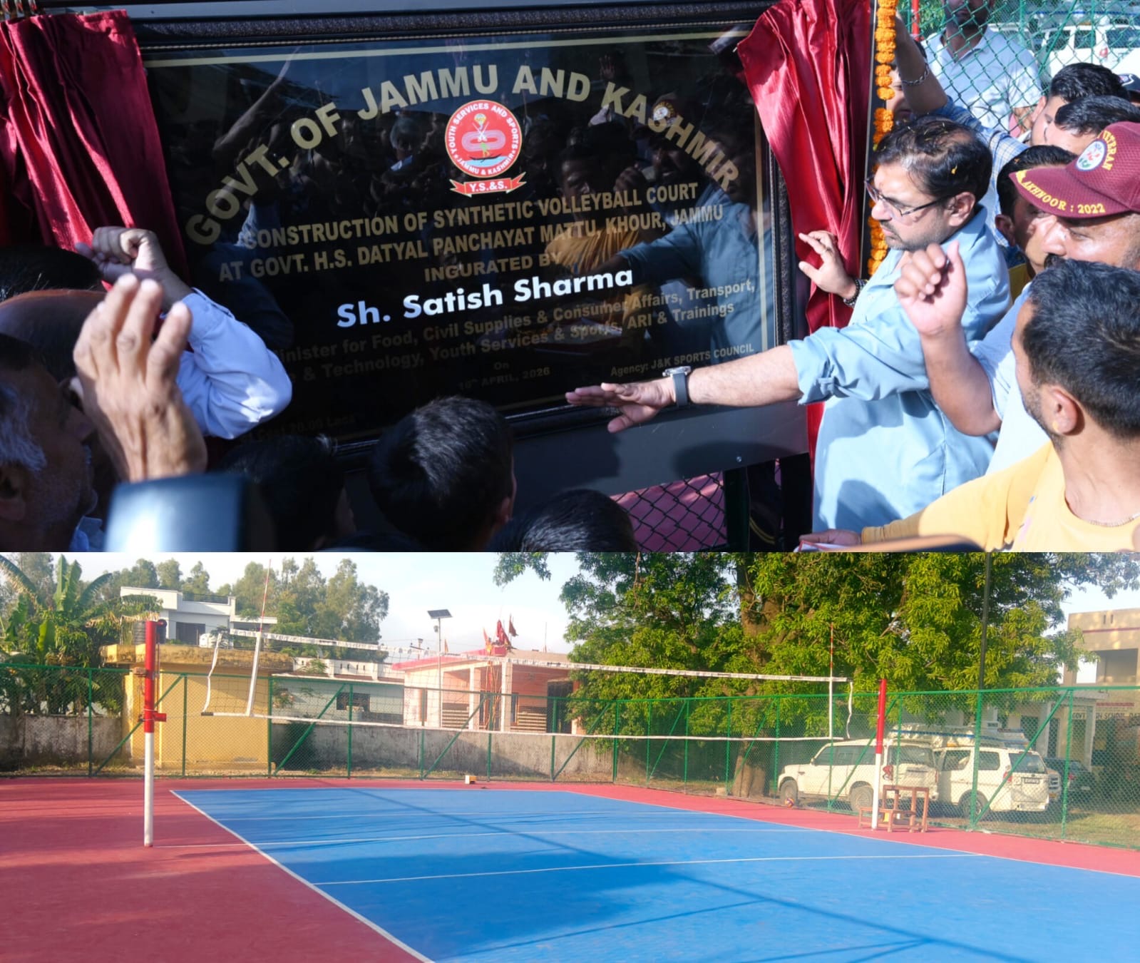 Satish Sharma inaugurates Synthetic Volleyball Court at Govt HS Datyal, Khour
