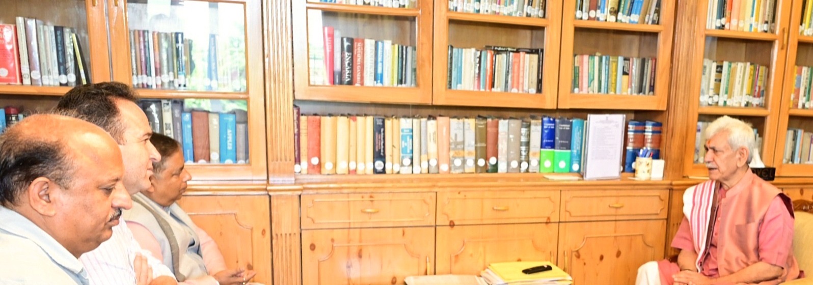 LoP J&K Sunil Sharma calls on LG J&K 