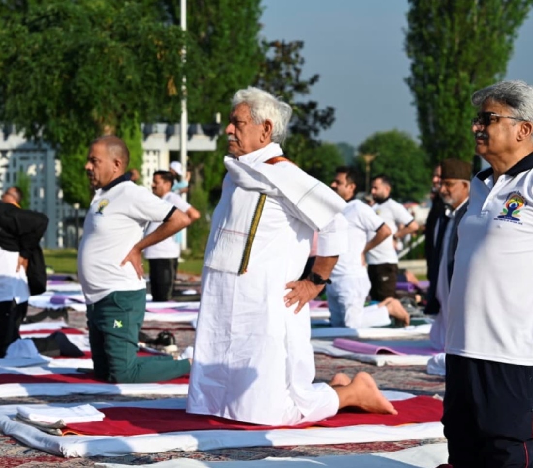 'LG Manoj Sinha leads Citizens during  12th International Day of Yoga'