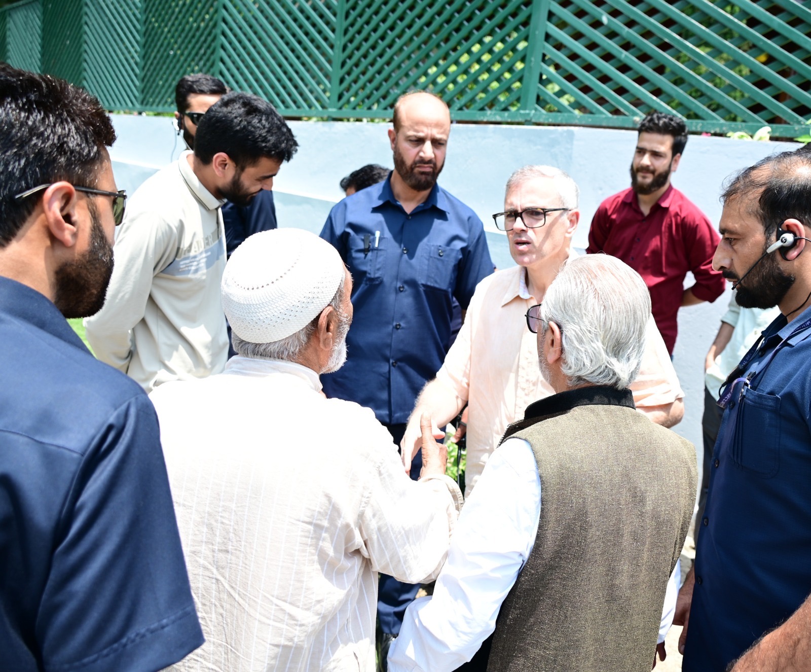 CM Omar listens to several delegations during his Raabita prog