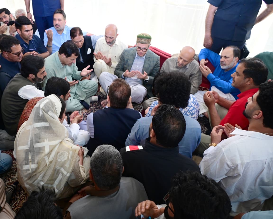 'CM Omar Abdullah visits residence of MP Er Rashid'