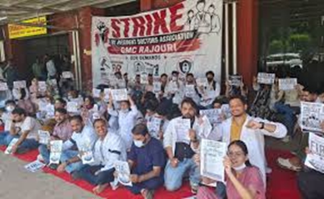 Assault Row on Doctors at GMC Rajouri: Doctors stage protest,  warn of indefinite strike