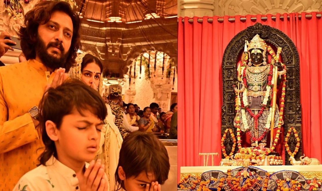 Riteish Deshmukh and Genelia D'Souza visit Ram Mandir in Ayodhya