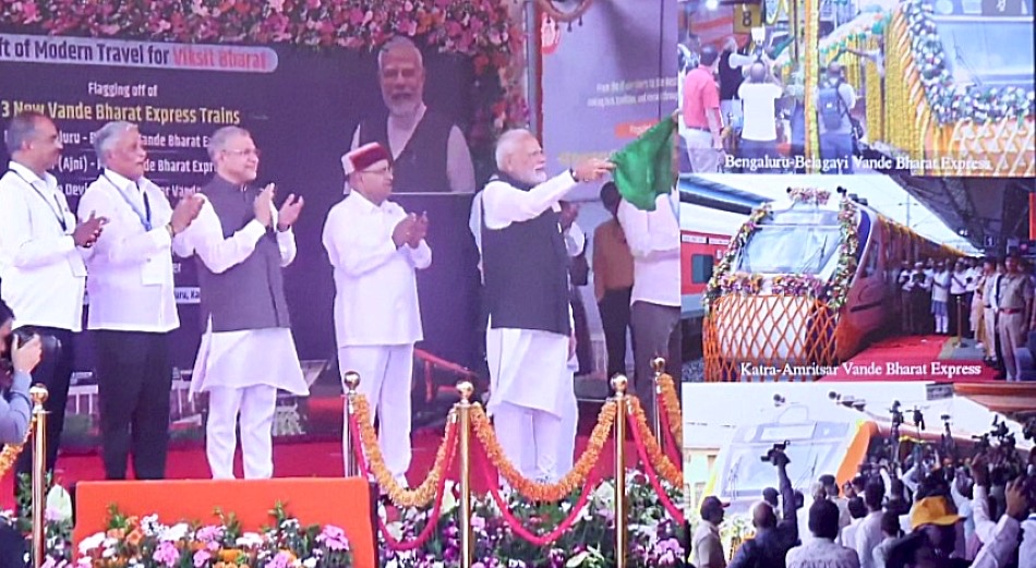 PM Modi flags off Amritsar-Katra Vande Bharat Train; LG Manoj Sinha expresses gratitude