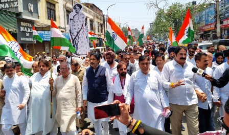 Congress takes out JAI HIND YATRA  in Jammu City