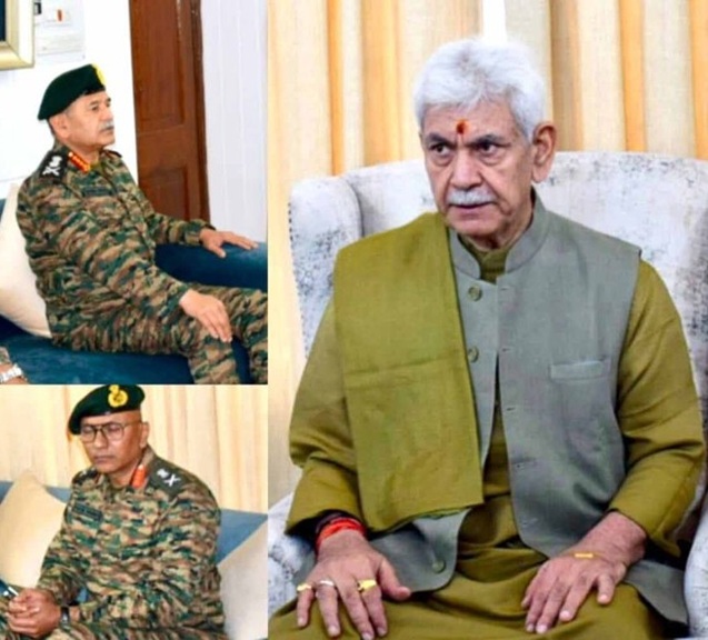 Manoj Sinha, LG, J&K & Army Chief review Security Situation in J&K