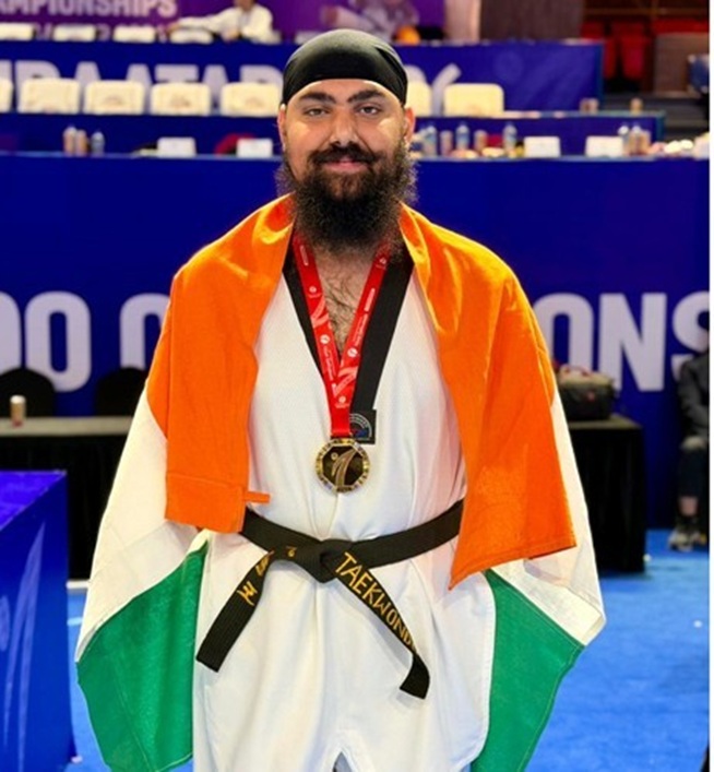 J&Ks Athlete Chandeep Singh wins gold medal at 11th Asian Para Taekwondo Championship in Mongolia, LG Manoj Sinha congratulates him