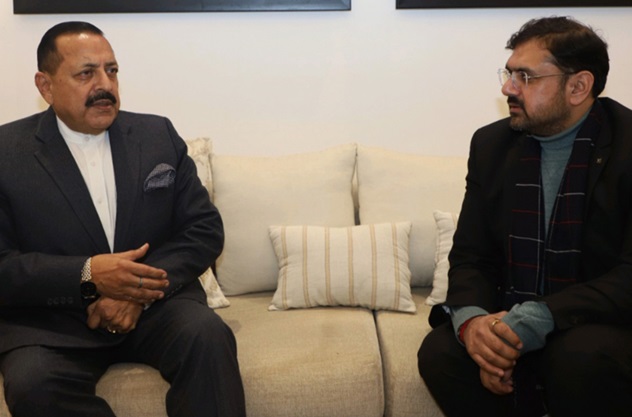 J&K Minister  Satish Sharma  meets MoS PMO
