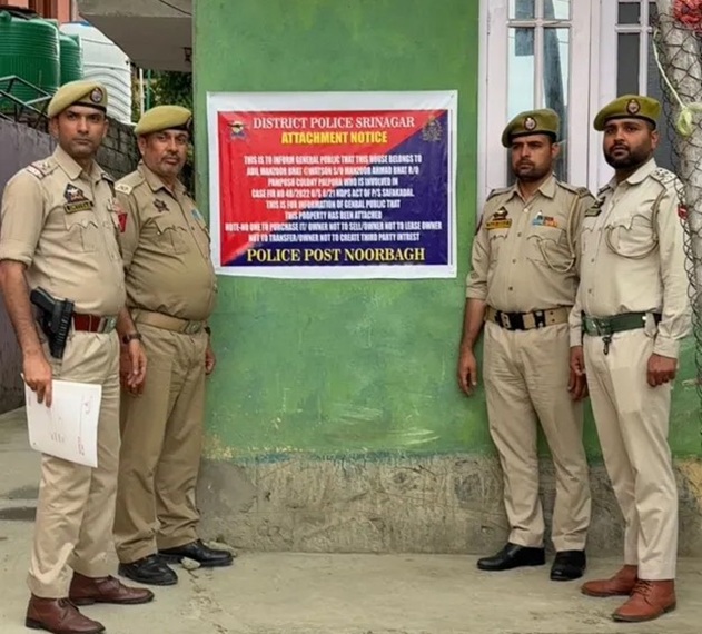 Srinagar Police attaches residential house along with land worth nearly Rs 1.20 crore belonging to an alleged drug peddler