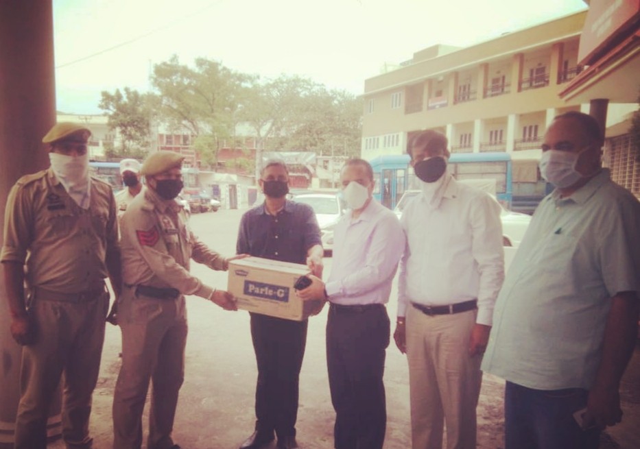 IGP Jammu Mukesh Singh thanks Parle Biscuits Pvt Ltd. for provides 50000 packets of Biscuits