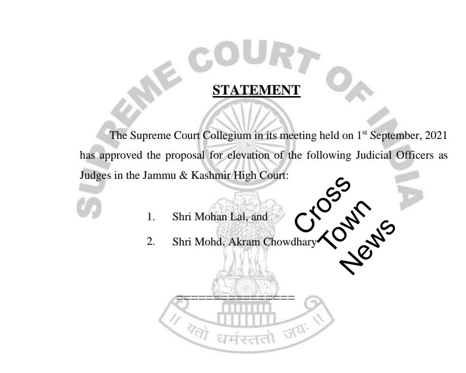 Supreme Court approves proposal for elevation of 2 Judicial offices as