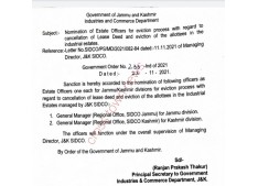 Nomination of Estate Officers for eviction process wrt cancellation of lease deed