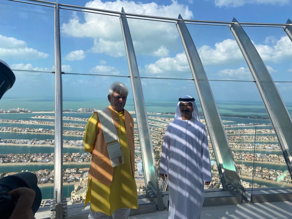 LG J&K Manoj Sinha discusses Investment opportunities for J&K with H.E. Sultan Ahmed Bin Sulayem in Dubai