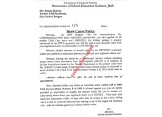 J&K Govt issue show cause notice to Govt employee for absence