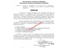 J&K Govt issues guidelines for accord of permission for constructions in Rural areas