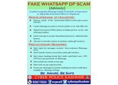 Kashmir Police issues Advisory on Fake WhatsApp DP Scam