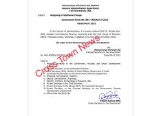 J&K Govt assigns additional charge to JKAS Officer