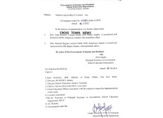 J&K: Transfer & postings of Lecturers