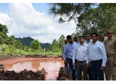 Ashok Parmar inspects works on Amrit Sarovar 